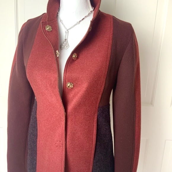 Fendi red short colorblock wool jacket 40 - Picture 7 of 14